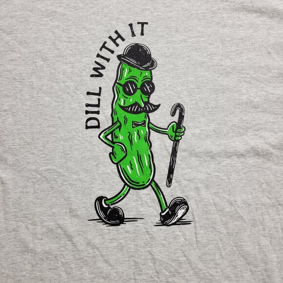 Vintage Fruit of the Loom “Dill With It” Pickle Graphic T-Shirt Men's XL - Picture 6 of 6